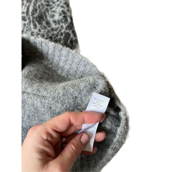 Rails Oslo Printed Alpaca & Wool-Blend Cardigan size L Gray Black - Picture 6 of 13